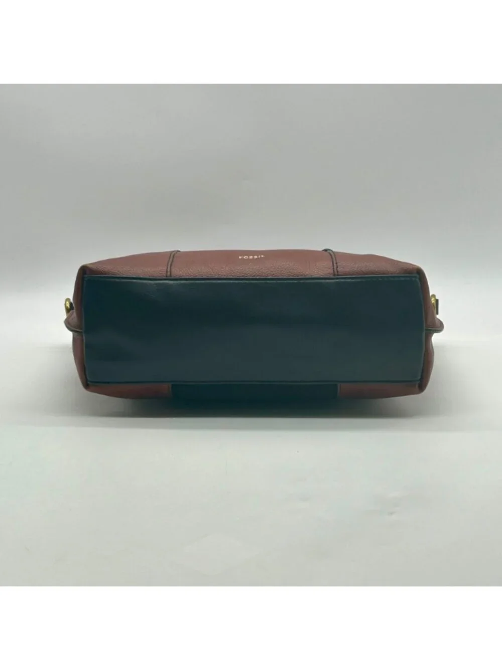 Fossil Brown And Black Pebbled Leather Convertible Satchel